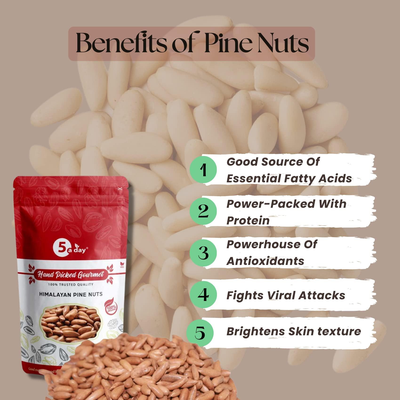 5 A Day 5 A Day Himalayan Pine Nuts | Chilgoza Pine 250g | Pine Nuts With shell | Chilgoza Giri | Chilgoza Seeds | Pine Seeds Jumbo Size | Pure Dry Fruits