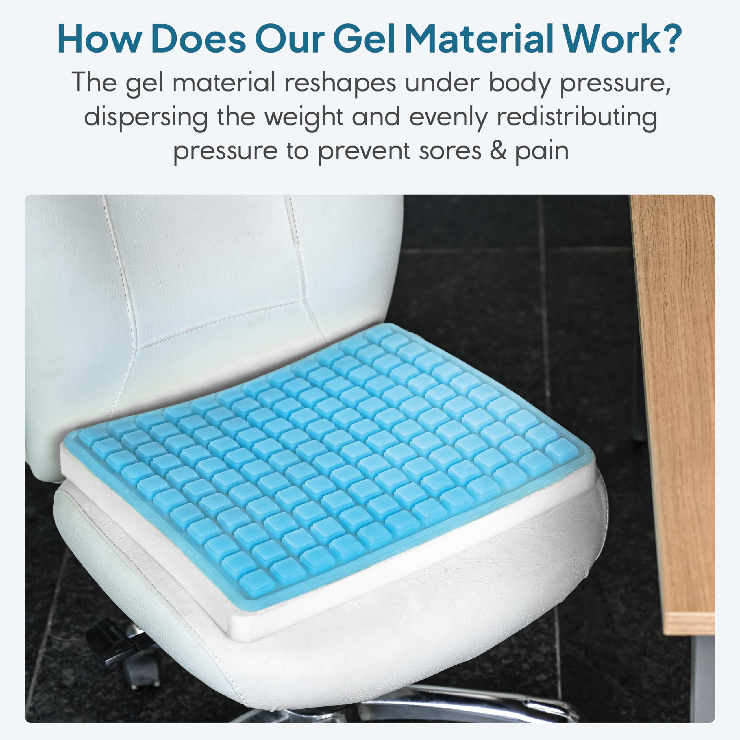 GELRIDE GELRIDE Gel Seat Cushion - Prevents Pressure Sores, Sciatica and Tailbone Pain - Grid Design, Cool & Soft - for Office Chair, Wheelchair - Made in India, (Black, Large - 18 x 16.5 x 2 Inch)
