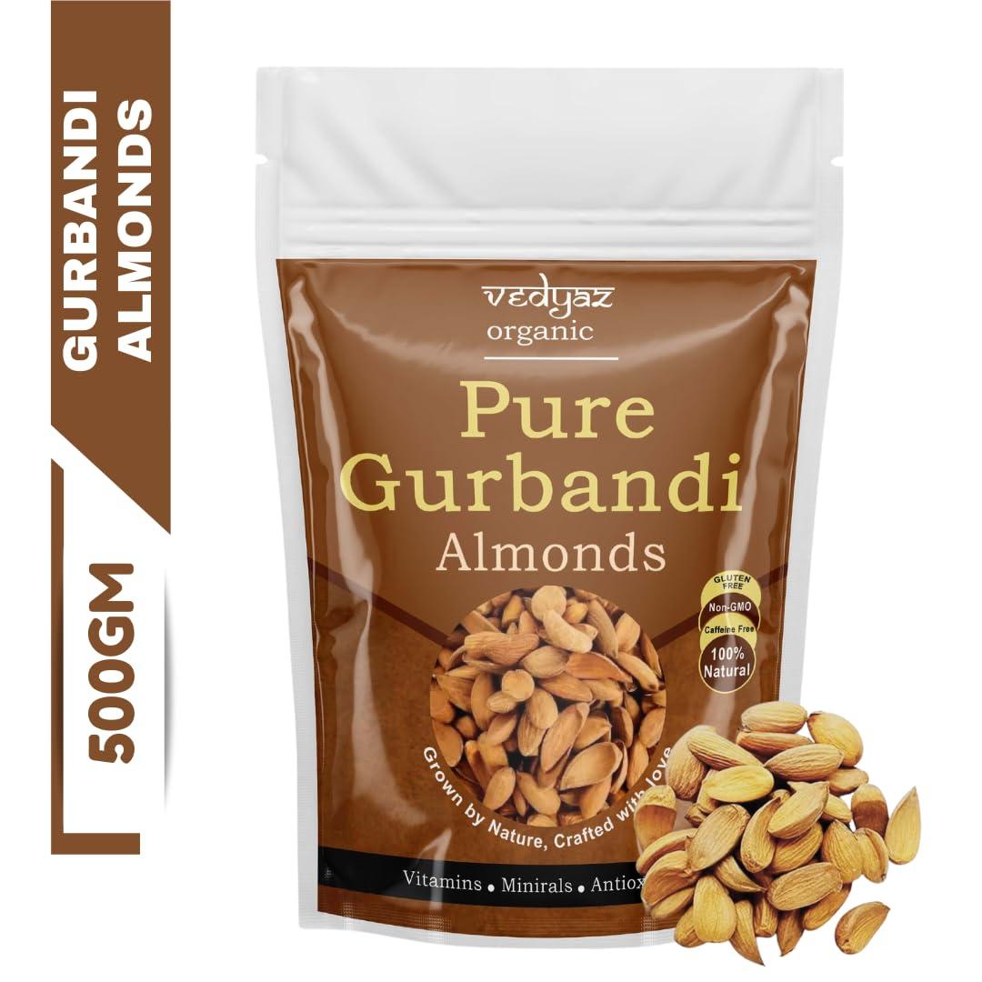 Vedyaz Organics Vedyaz Organics 100% Pure Afghan Gurbandi Badam/Almonds/Choti Giri -Raw,500 Gm