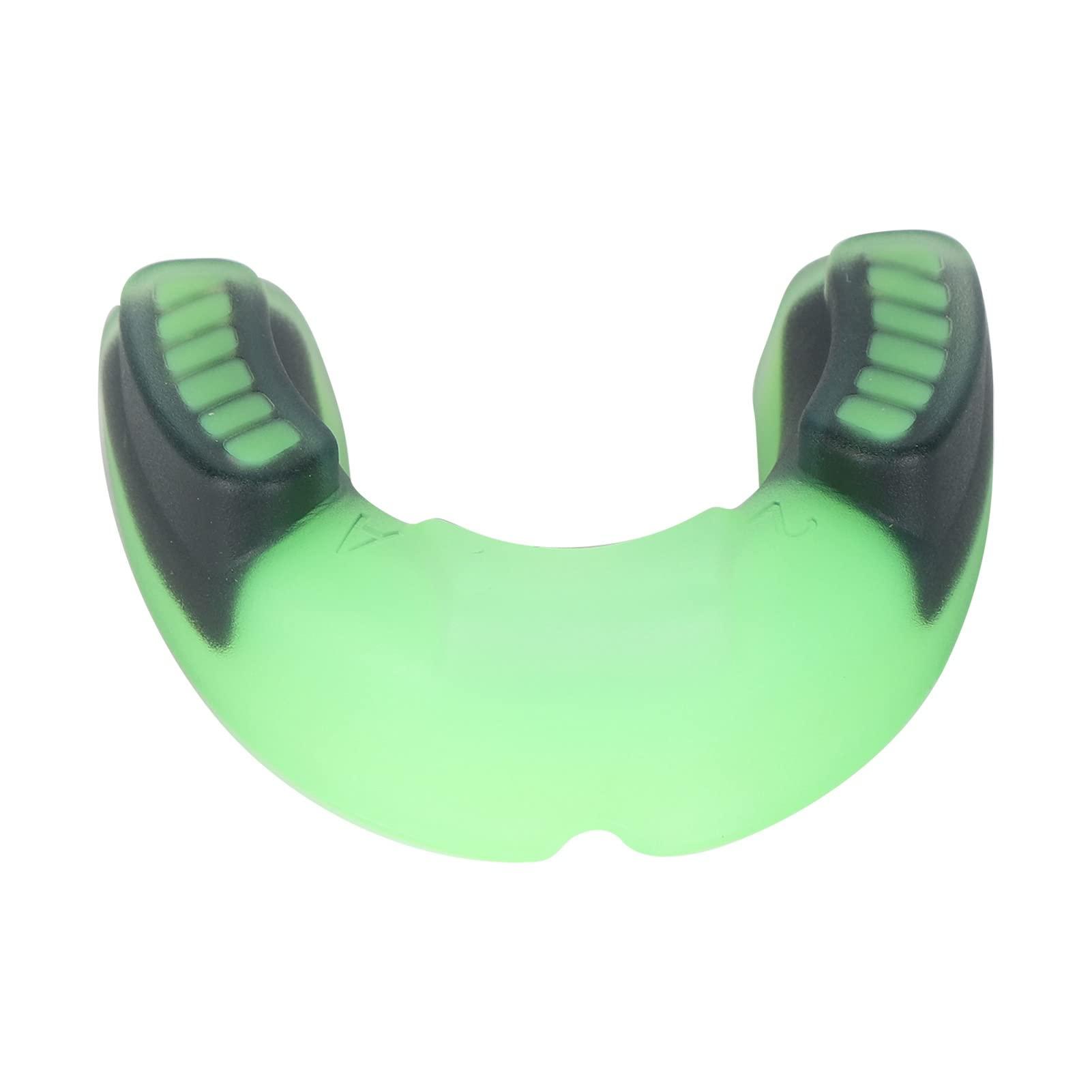 CUYT Flavored Mouth Guard, Protect Cheeks Mouth Guard for Lacrosse for Boxing for Basketball for Hockey(Green black)