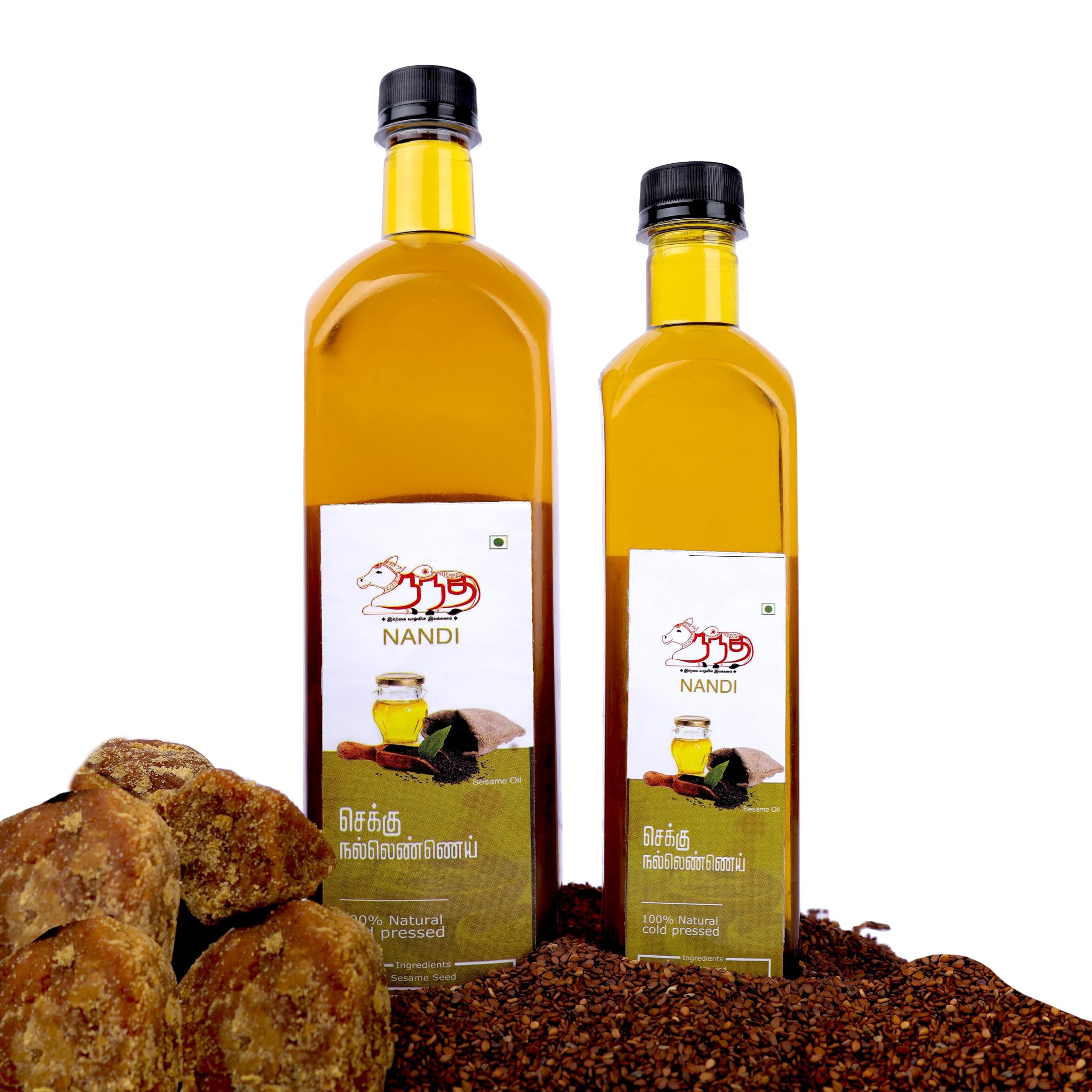 NANDI Nandi Cold Pressed Seasame Oil (chekku nallennai) (1 Litre)