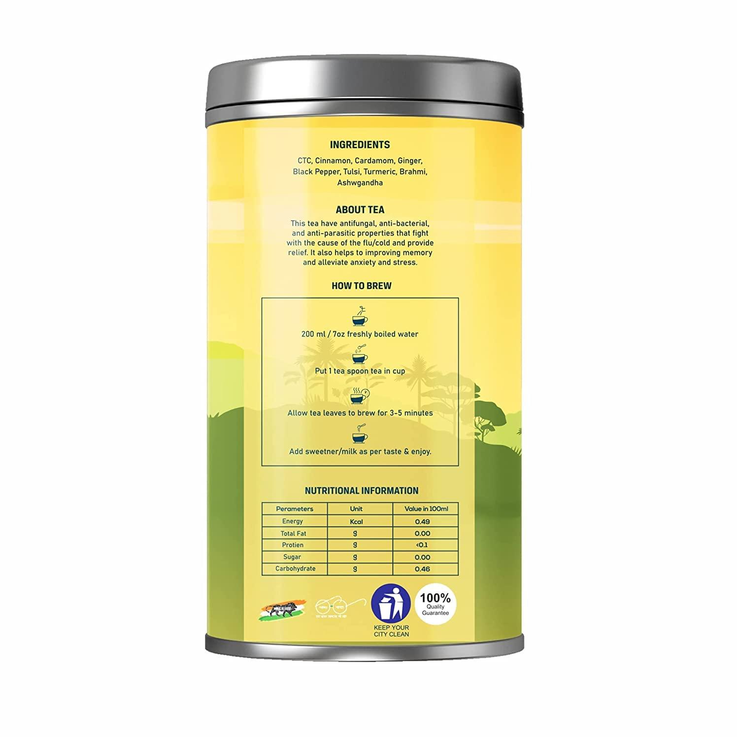 Chai Nushka Chai Nushka Nau Sutra Masala Tea And Chamomile Stress Buster Tea Combo | 100gm And 50gm | Pack Of 2 | Herbal Stress Relieving Caffeine Free Tea | Supports Whole Body Stress Wellness