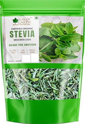 BLISS OF EARTH Bliss of Earth Organic Stevia Leaves Dried, Natural & Sugarfree, Best Taste, 2X100GM