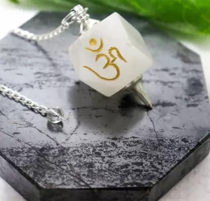 Excel Excel Pentagon Shaped White Quartz Pagan Healing Reiki Pendulum