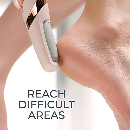 REMICH REMICH Rechargeable Flawless Pedicure Tool - Callus & Dead Skin Remover - Feet Care for Cracked Heels - Cordless Pedi Finishing Touch with 2 Roller Heads & USB Cable