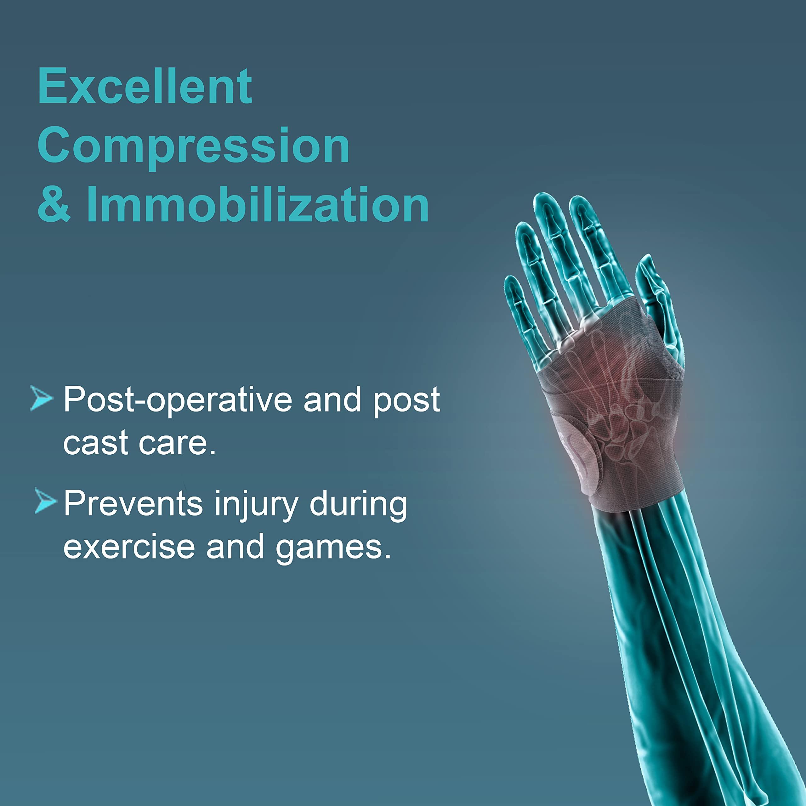 TYNOR Tynor Thumb Spica Splint, Grey, Universal Size, 1 Unit & Tynor Wrist Brace with Thumb for wrist support, Grey, Universal Size, Non toxic,1 Unit