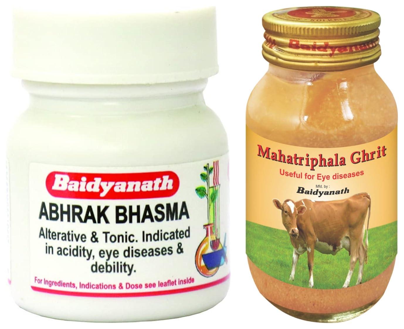 Baidyanath Baidyanath Abhrak Bhasma - 5 g Relief from Acidity, Constipation and eye Care&Baidyanath Mahatriphala Ghrita - 100 g