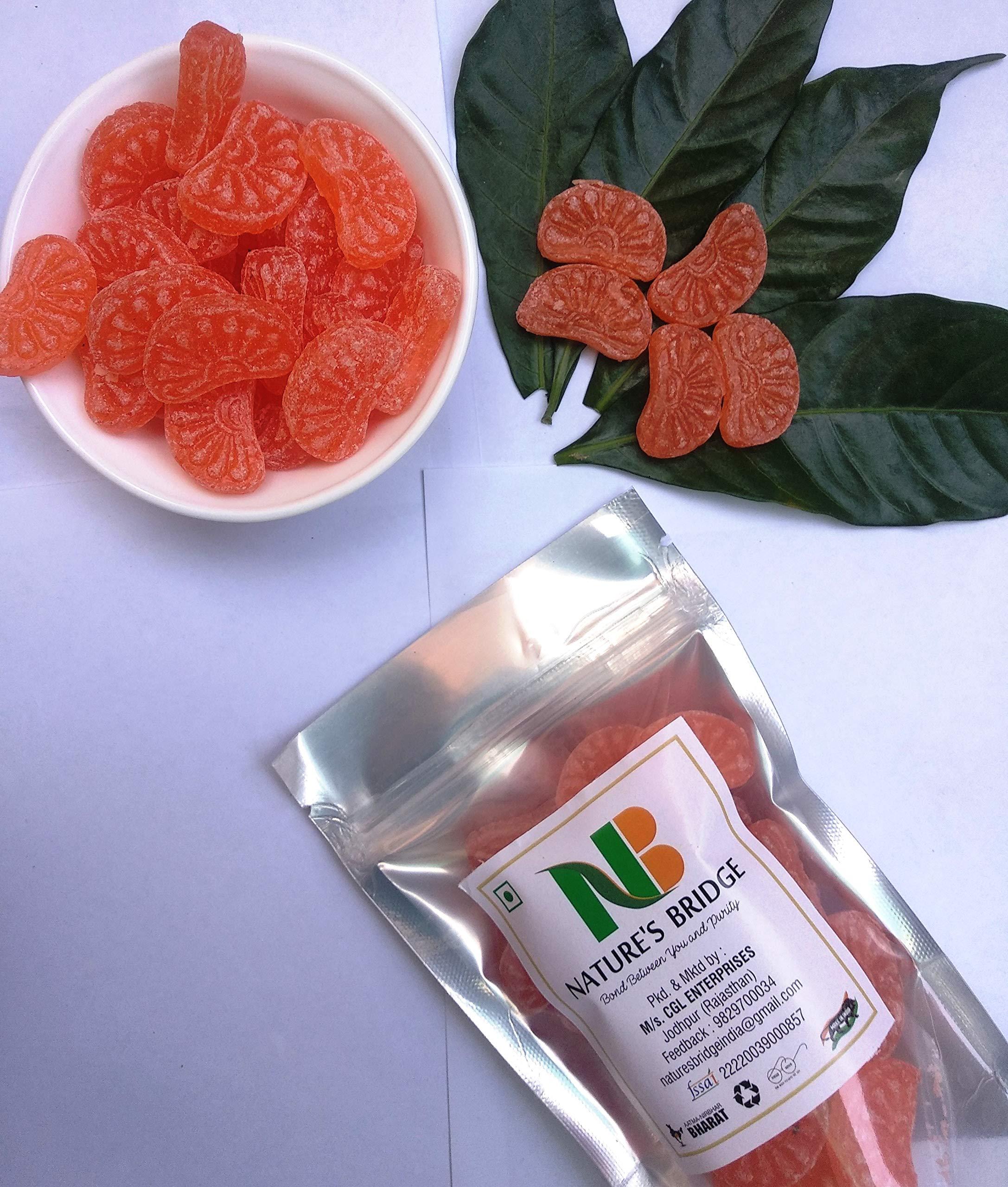 Nature's Bridge Nature\'s Bridge Orange Candy I Sweet and Juicy Santra Goli I Narangi Goli I Khatti Meethi Goli - 400 Gm
