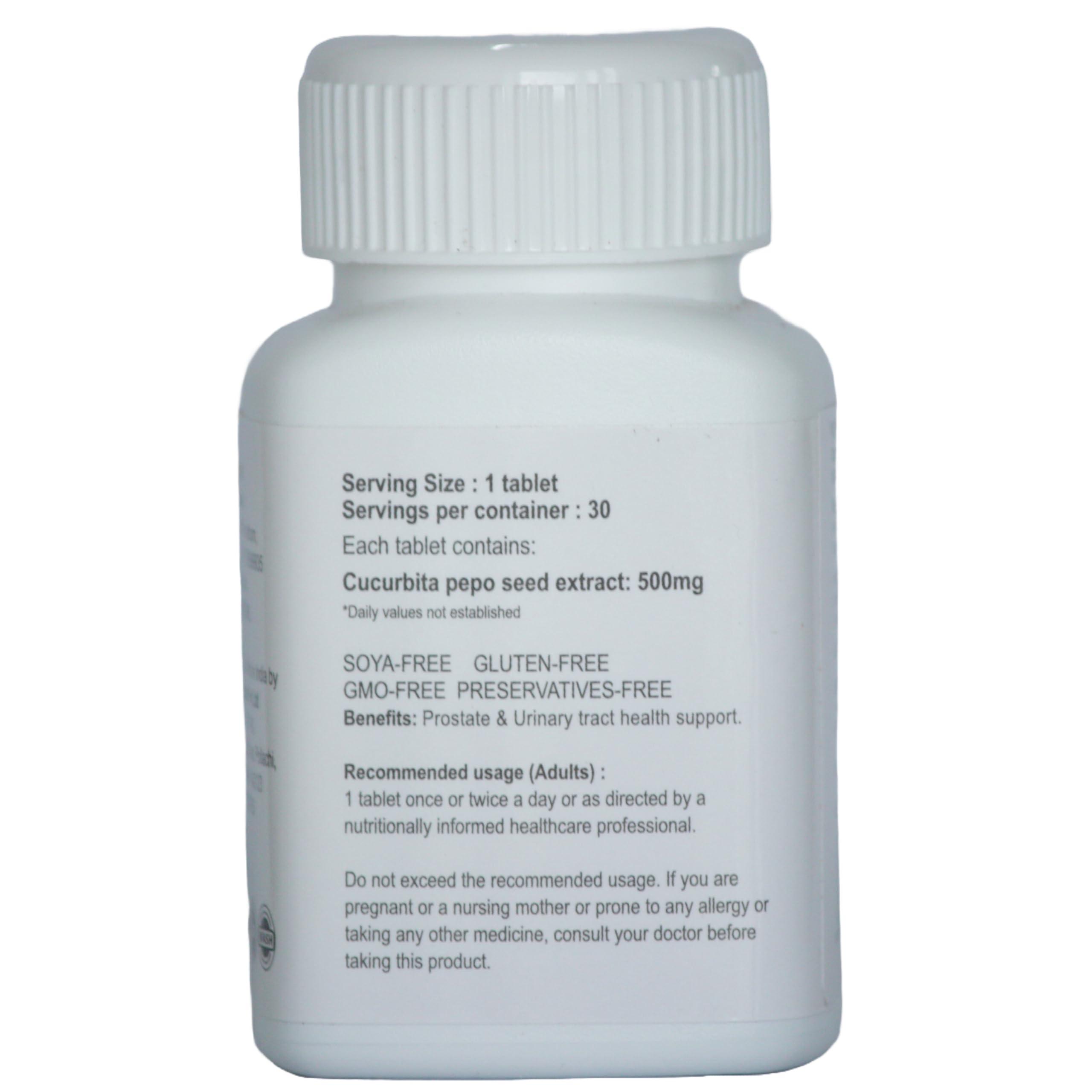 VEDAGEN Vedagen Pumpkin Seed Extract Supplement Vegetarian Tablets For Prostate & Urinary Tract Health Support120 Nos (30\'s x 4)