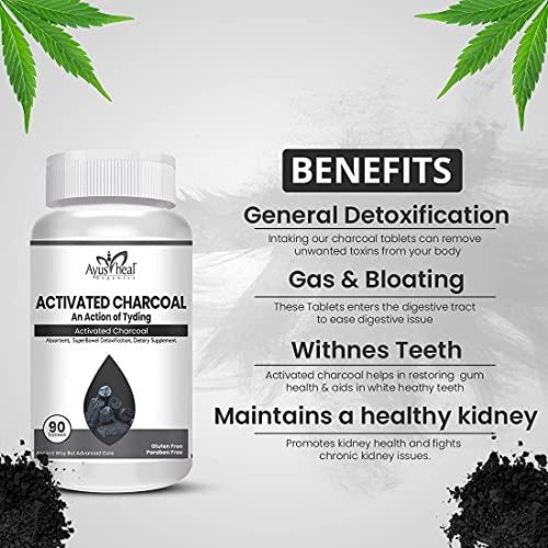 Ayusheal Ayusheal Activated Charcoal Tablets Digestion Support 90 Tablets