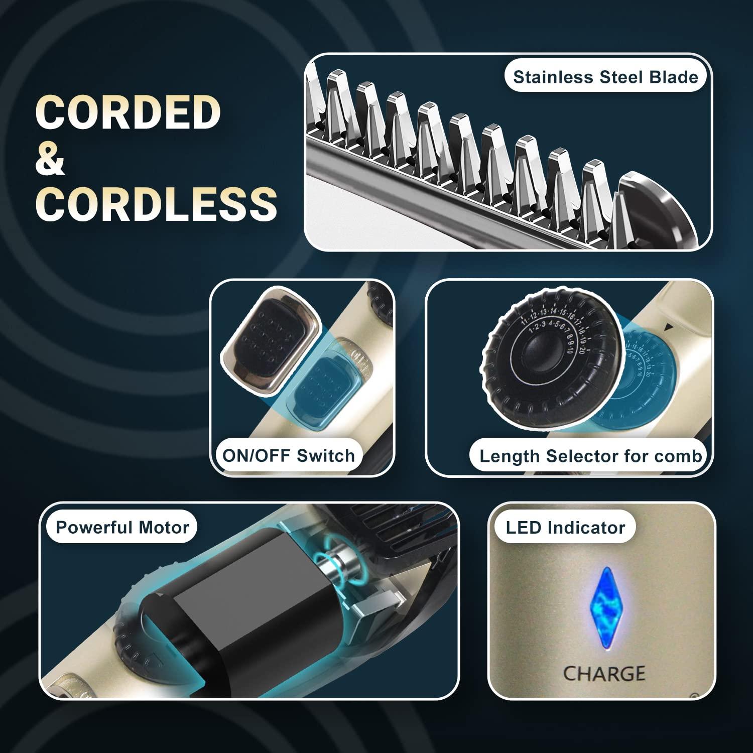 VGR VGR V-031 Professional Cord & Cordless Hair Clipper Runtime: 90 min Trimmer for Men Multicoloured