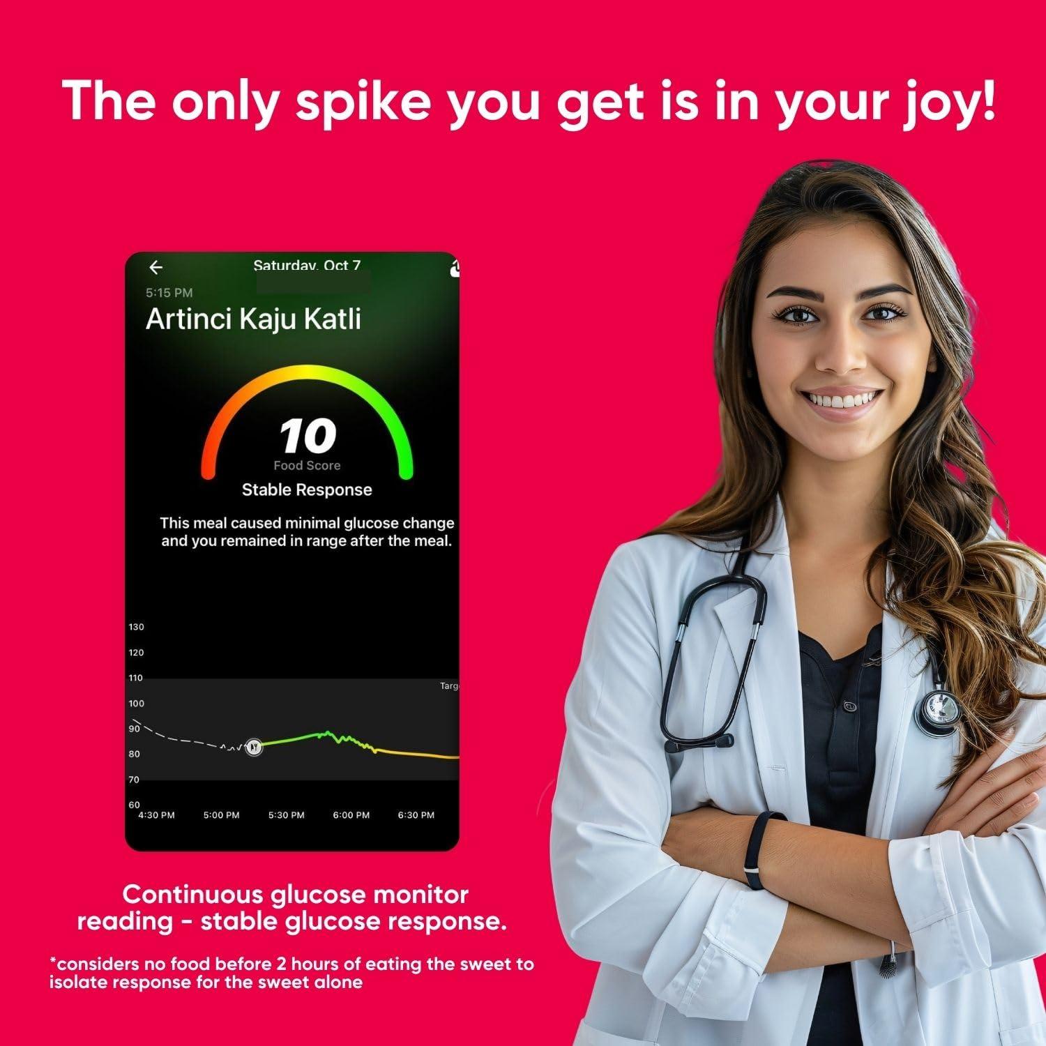 Artinci Artinci Sugar Free Kaju Katli | As Seen on Shark Tank India | Keto Diabetic Friendly with High Protein & Fibre Barfi | Low Carb | Healthy Indian Sweets | Pure Cashew | Festive Gifting | (200g X 2)