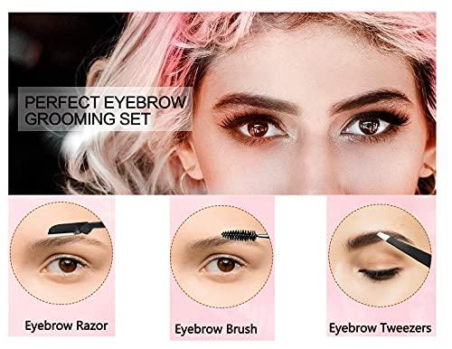 ayushicreationa ayushicreationa 3 PCS Eyebrow Razor and Tweezer with Brush Combo Set for Eyebrow Shaper Women and Girls Multipurpose Tools Set Multicolor