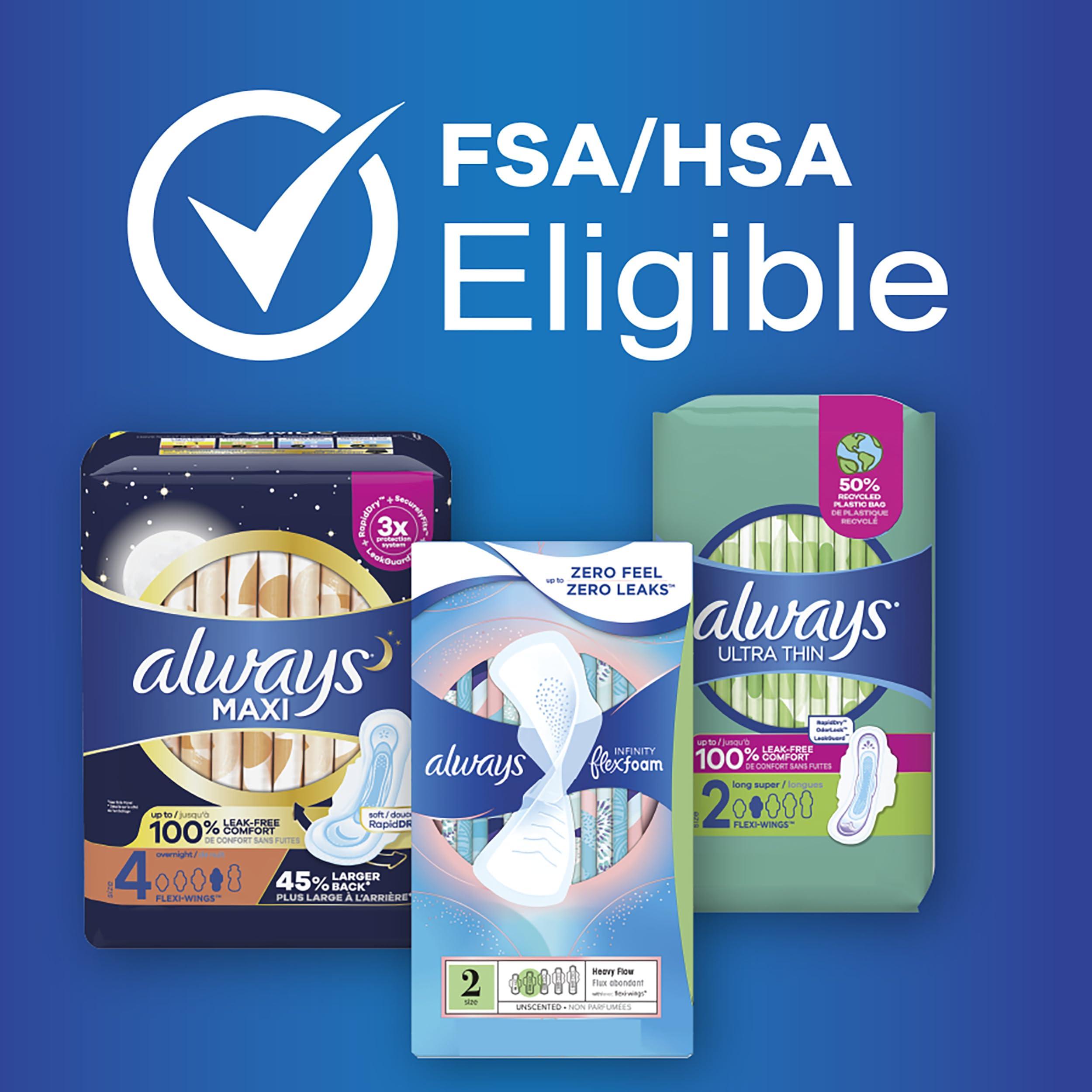 Always ALWAYS Ultra Thin Size 2 Super Pads Without Wings Unscented, 40 Count