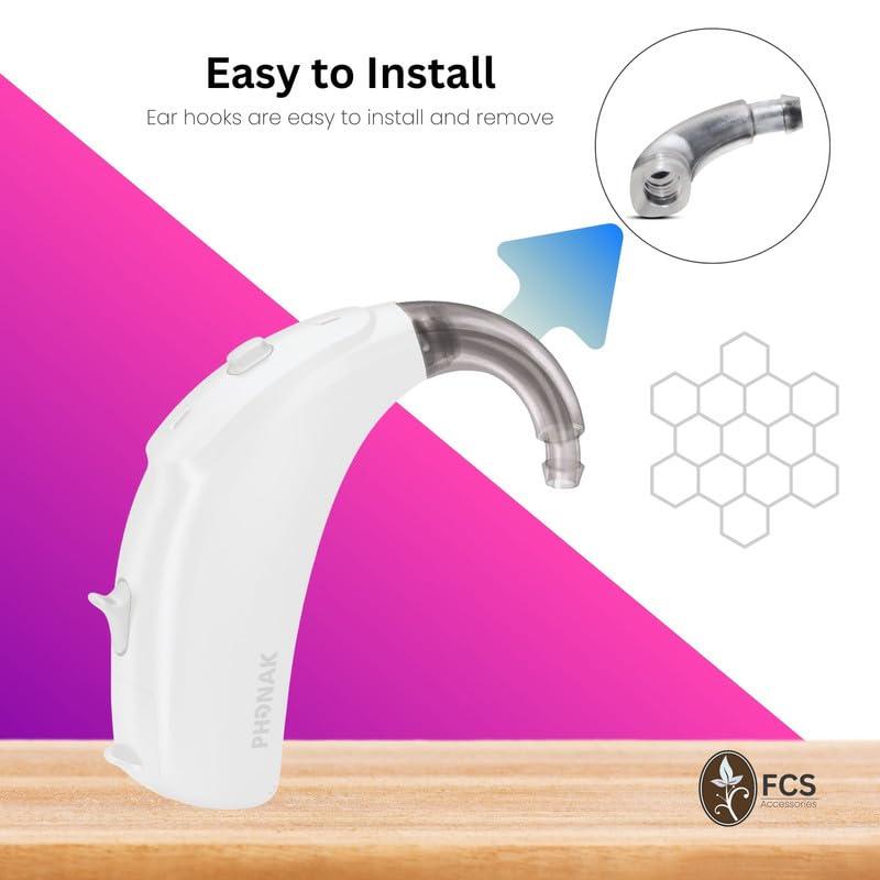 FCS FCS Hearing Devices Ear Hook Compatible for Phonak Naida S III SP|Replacement Accessories | Hearing Devices | Easy Install | Durable ABS | Anti-Howling Ear Hook
