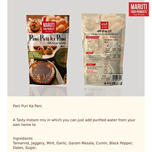 Generic Maruti Food Products readymade Pani Puri Ka Pani for instant Golgappa Pani Mix: Meetha and Teekha Pudina & dhania Concentrate gol gappa pani puri masala with No Added Colours (Pack of 3)