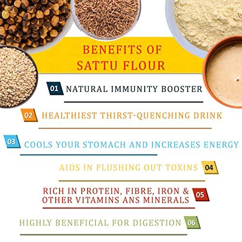 Kush Gold Kush Gold Sattu Powder/Roasted Chickpea Flour/Chana Satua/Sattu Atta (500g Pack)