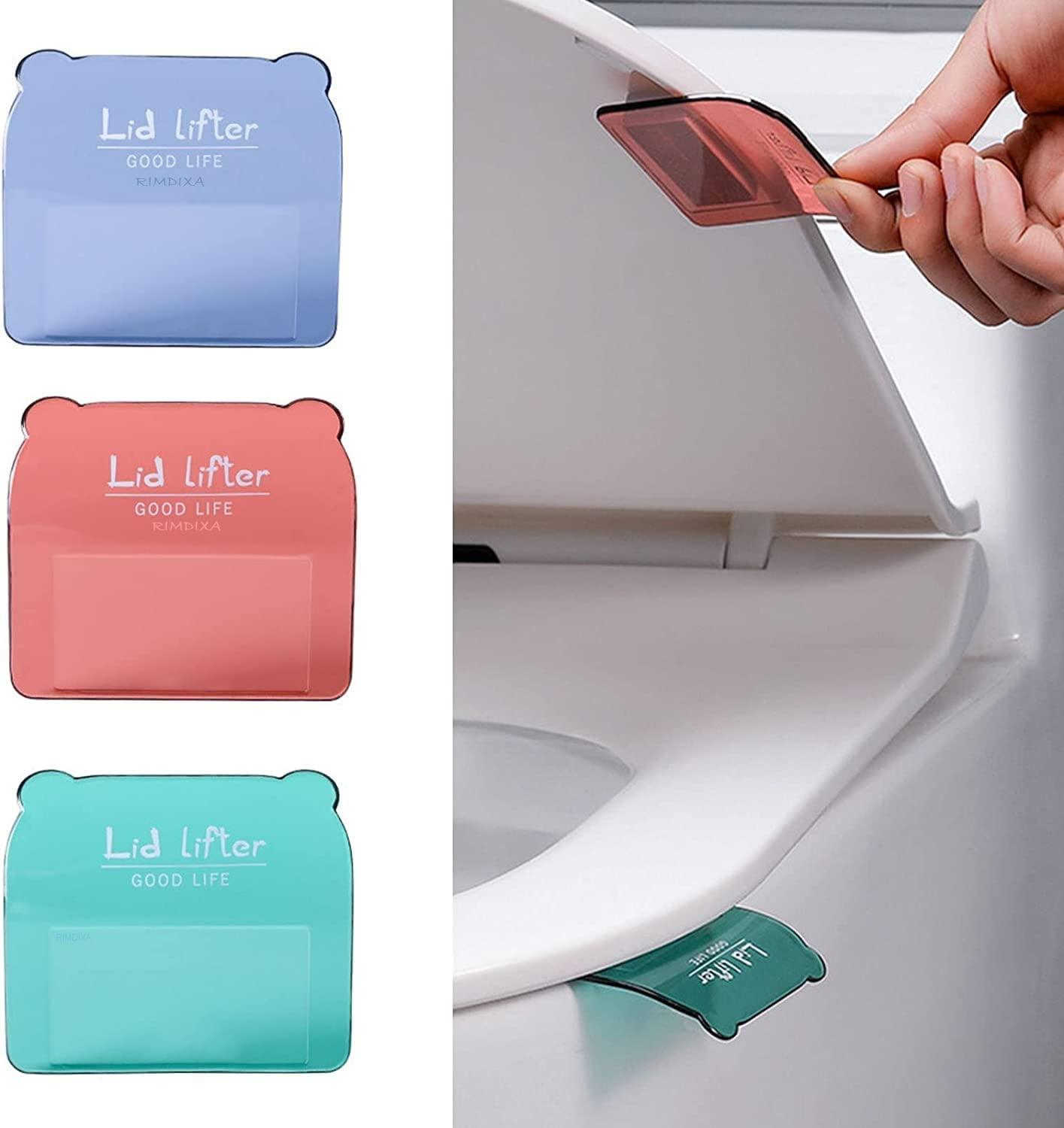 RIMDIXA RIMDIXA Toilet Seat Lifter Self-Adhesive Toilet Seat Holder with Double Tape Toilet Seat Lifter Handle Clip Water Closet Toilet Lifter Avoid Direct Contact with Cover & Seat (Multicolor) (3)
