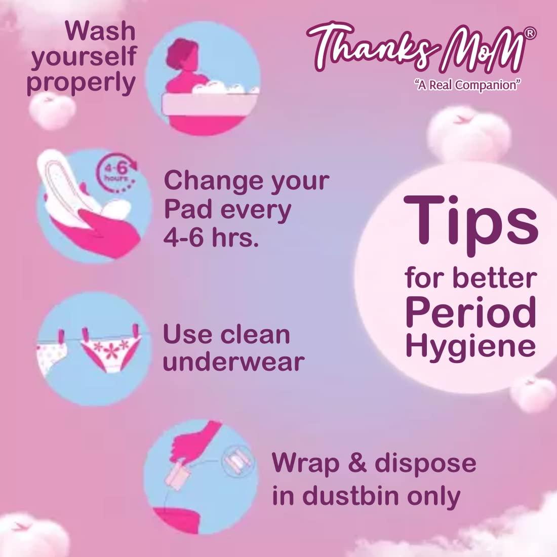 Thanks mom Thanks mom Freedom Plus Dry Net Sanitary Napkin Pads | Extra Wide | Extra Soft with Advanced Leak Protection Sanitary Pad (Pack of 9x20= 180 Pads)