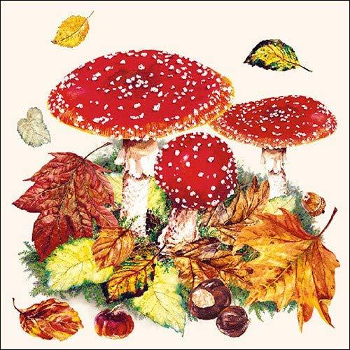 DECOUPAGE CRAFT AND DECOR Decoupage Tissue Paper Napkin Kitchen Geometric Flower Mushroom Mix Print Set24-9 Decoupage Tissues -1 Napkins of Each Design - Total 9 pc