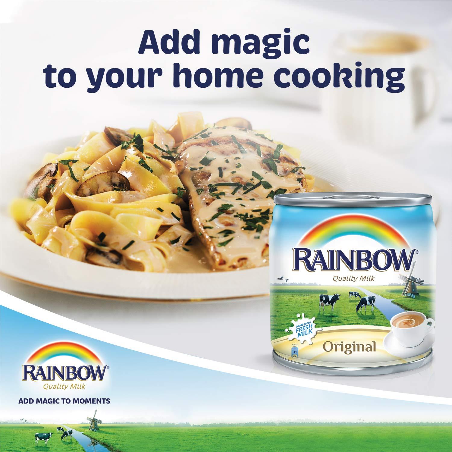 Rainbow Rainbow Full Cream Sterilized, Evaporated Milk, 160 Millilitre - Cream