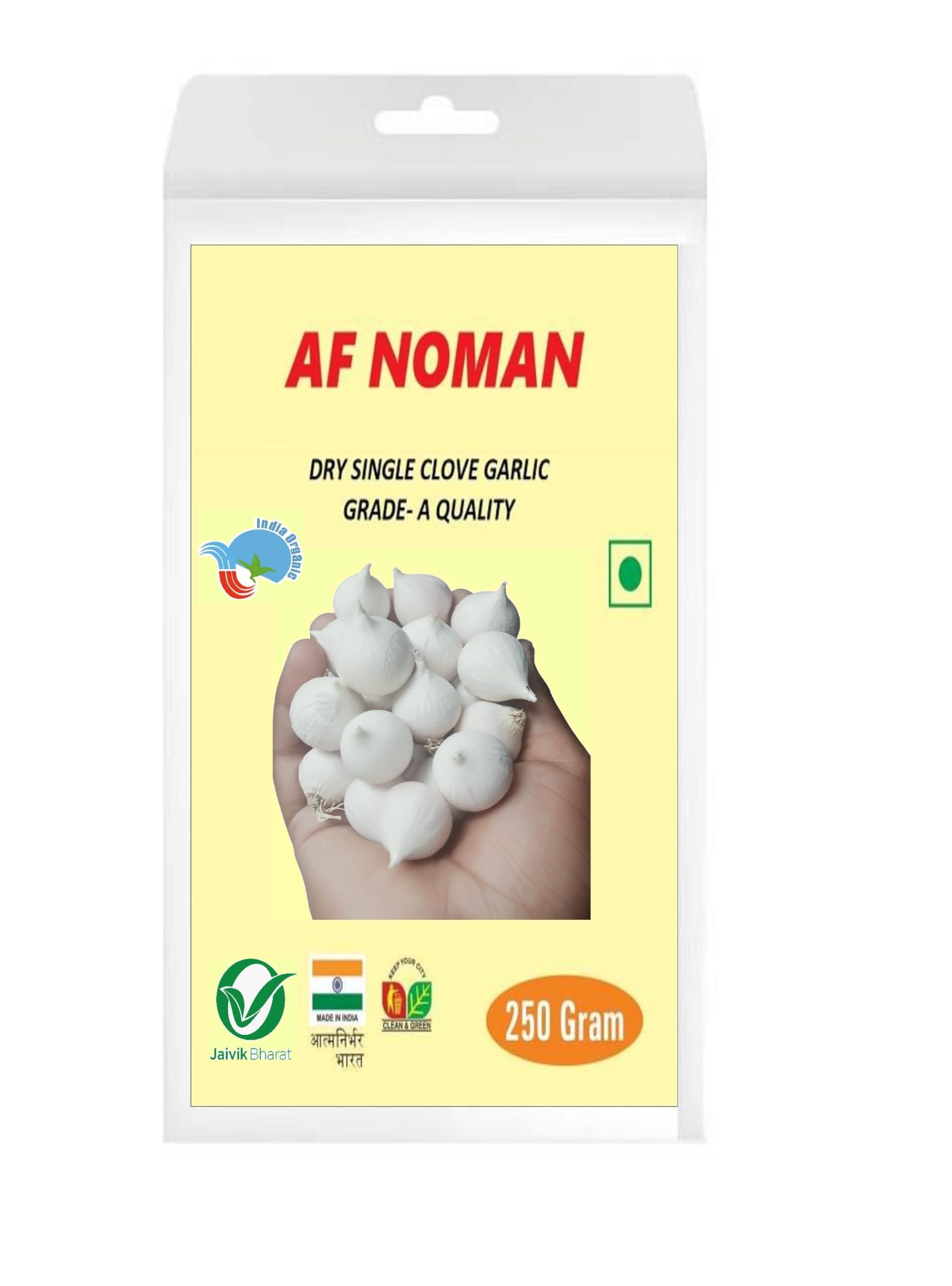 AF NOMAN AF NOMAN Dry Organic Single Clove Garlic Ek Pothi Lahsun Garlic 250 Gm Grade-A Qualilty (Not Hybrid)