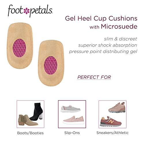 FOOT PETALS Fancy Feet Women\'s Gel Heel Cup with Microsuede