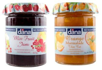 CANOE CANOE Dana Diabetic Mixed Fruit Jam + Diabetic Orange Jam, 315g, Pack of 1 Each, Product of Poland…