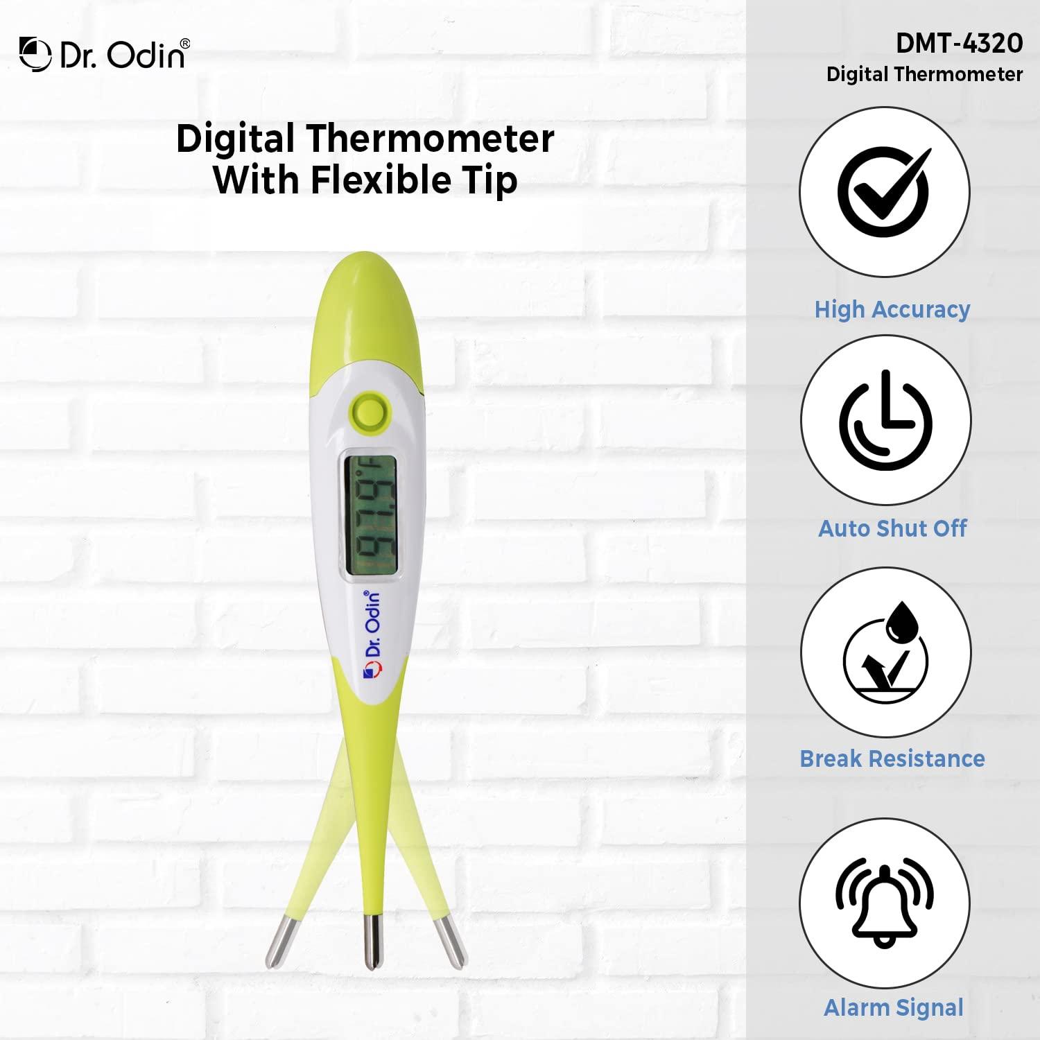 Dr. Odin Dr. Odin Digital Medical Thermometer FDA Approved Quick 40 Second Reading for Oral, Rectal Detecting Fever Baby, Children Adult and Pet - Pack of 3-MT4320