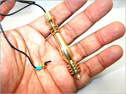 Jet International Crystal Jet Long Karnak Isis Ring Gold Pendulum Plate Chamber w/Chord Reiki Wiccan Free Booklet Jet International Crystal Therapy Healing Dowsing Metaphysical Spiritual Answers Occult Mystic