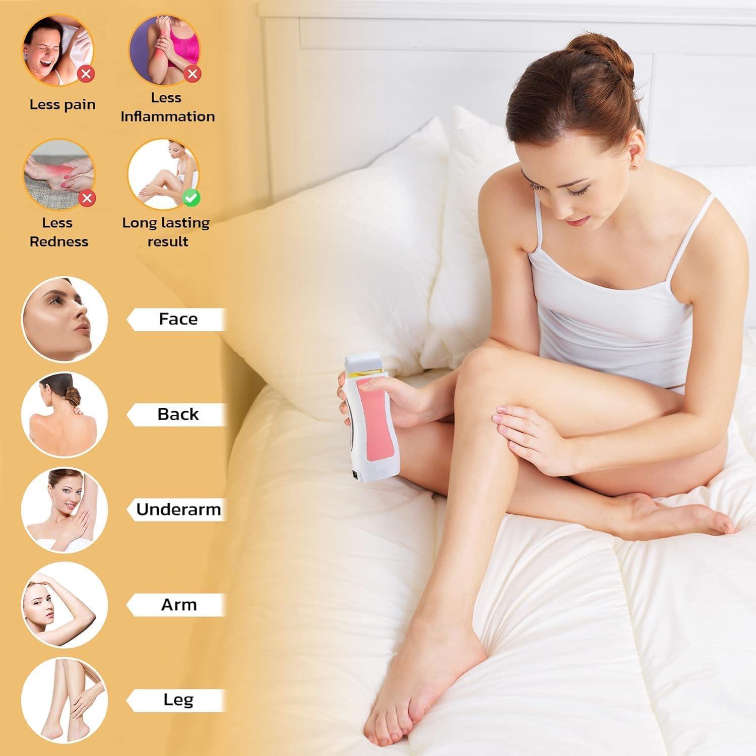 FLORISCA Florisca Portable Electric Wax Warmer Depilatory Roll on Wax Heater Hot Cartbridge Hair Removal Tool for Women-Men Pack of 1