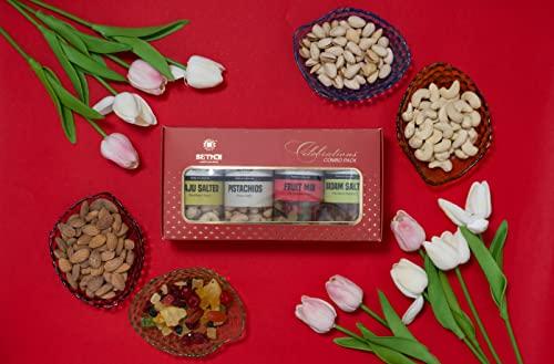 SETHJI SETHJI Premium Dry Fruits & nuts Celebration Box, 400g | Salted Cashew, Roasted Almonds, Pista & Fruit Cocktail | christmas gift hamper | christmas gift hampers | gift for christmas