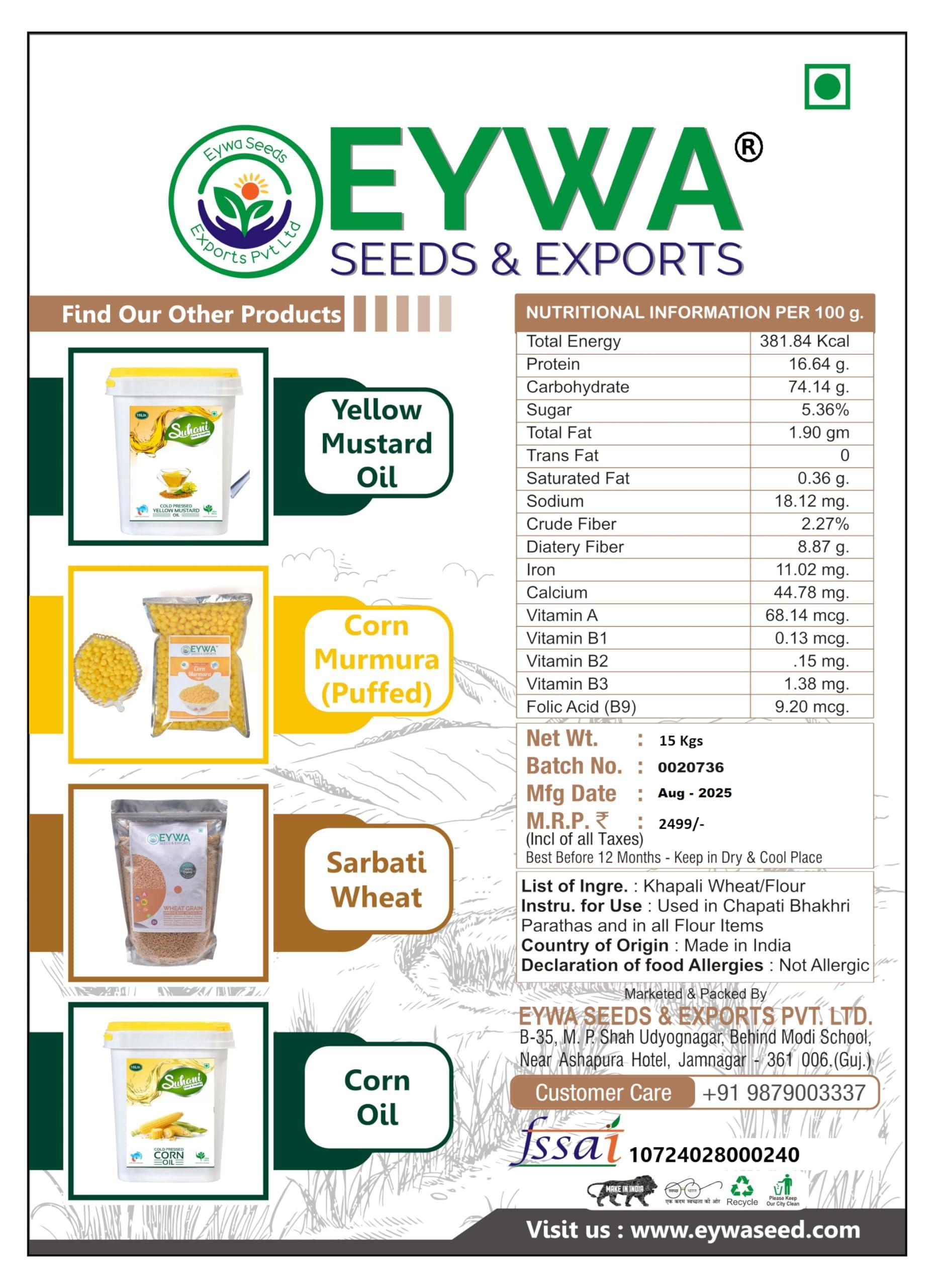 Eywa Seeds & Exports Pvt Ltd KHAPLI WHEAT GRAINS (15 KG) for eating and cooking | khapli gehu daane | Produce of India from Organic Farms | BY EYWA