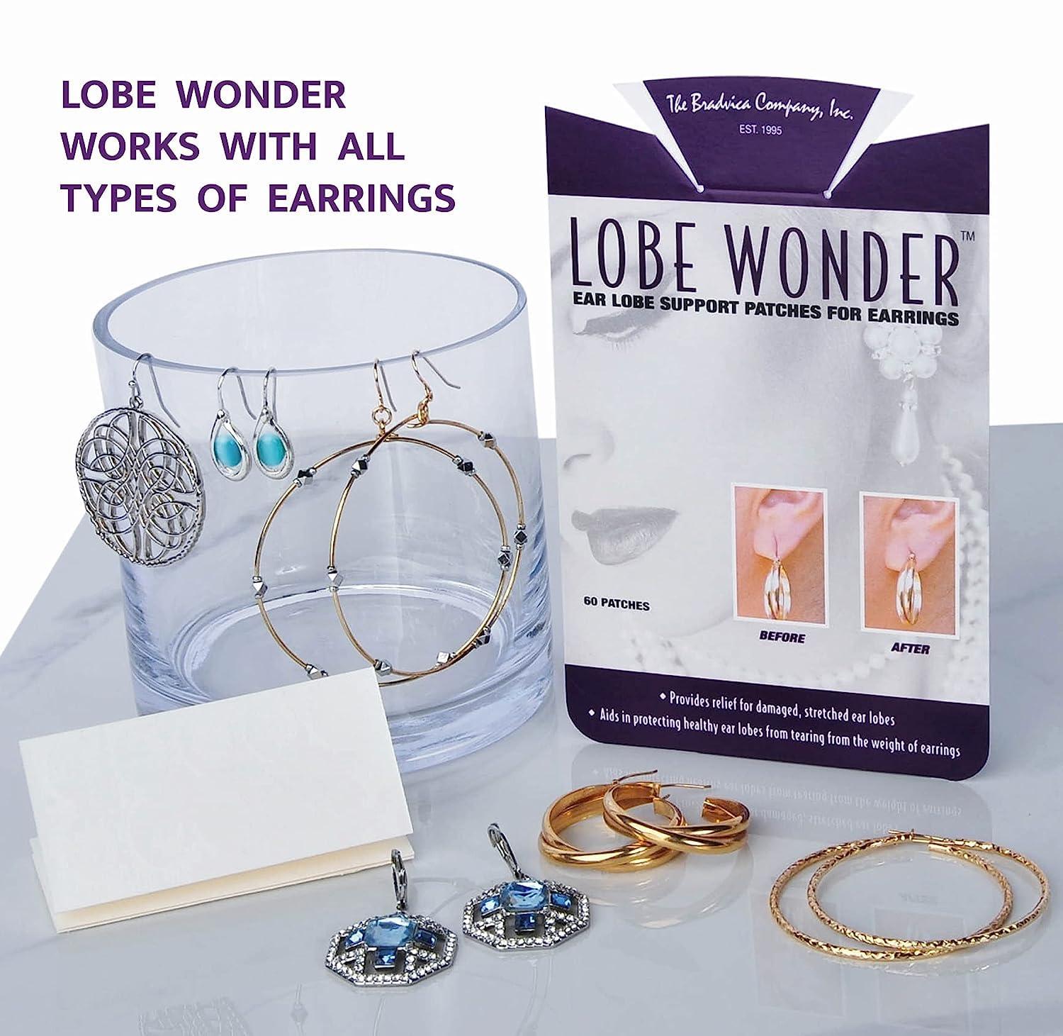 Lobe Wonder Lobe Wonder (30 Paches) Ear Lobe Support Patches Earlobes Invisible Waterproof Stickers for Heavy Earrings Earring Lift Patches for Long Time Wearing Earrings Protect Healthy Ear Lobes Against Tearing