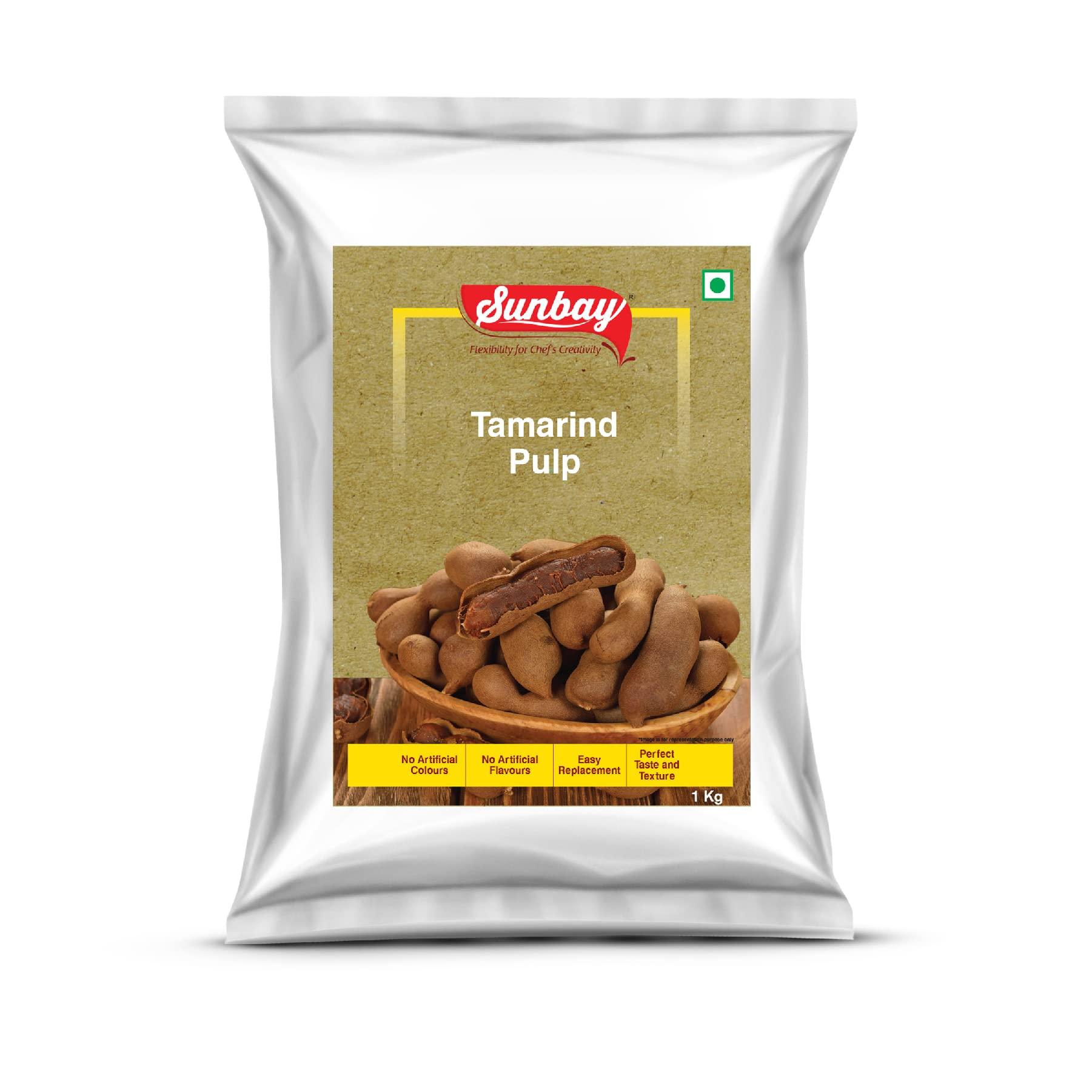 Sunbay Sunbay Organic Tamarind Pulp | Ready-to-Use Tamarind Paste | No Artificial Colors | Perfect for Authentic Indian Cuisine | Enhance Flavor in Soups, Stews, and Chutneys | 1000g