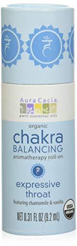 Aura Cacia Aura Cacia, Organic Chakra Balancing Aromatherapy Roll-On, Expressive Throat, 0.31 fl oz (9.2 ml)
