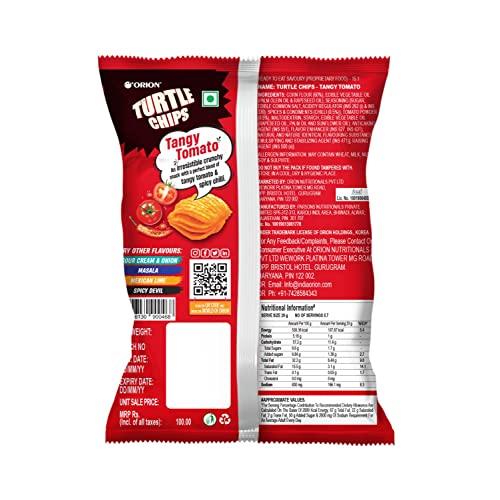 ORION Orion Turtle Chips Party pack (Pack of 2) - Tangy Tomato & Spicy Devil flavors|100% veg|Korean snacks - 115 gm (Pack of 2)