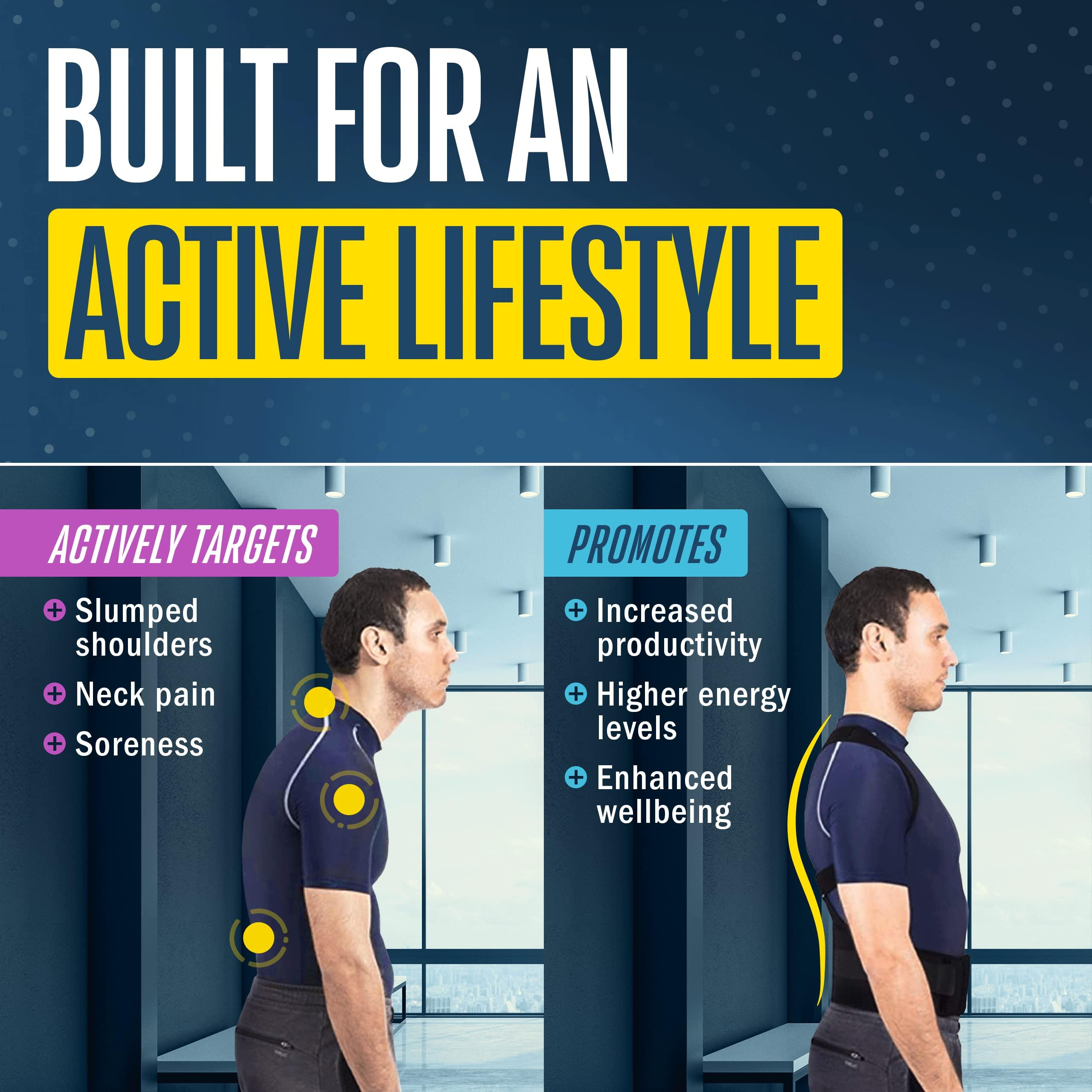 FlexGuard Support FlexGuard Posture Corrector for Women and Men - Back Brace for Posture, Adjustable Back Support Straightener Shoulder Posture Support for Pain Relief, Body Correction, Large