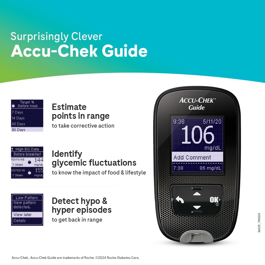 Accu-Chek Accu-Chek Guide Blood Glucose Monitoring System With 10 Free Test Strips - Pack of 1 Kit