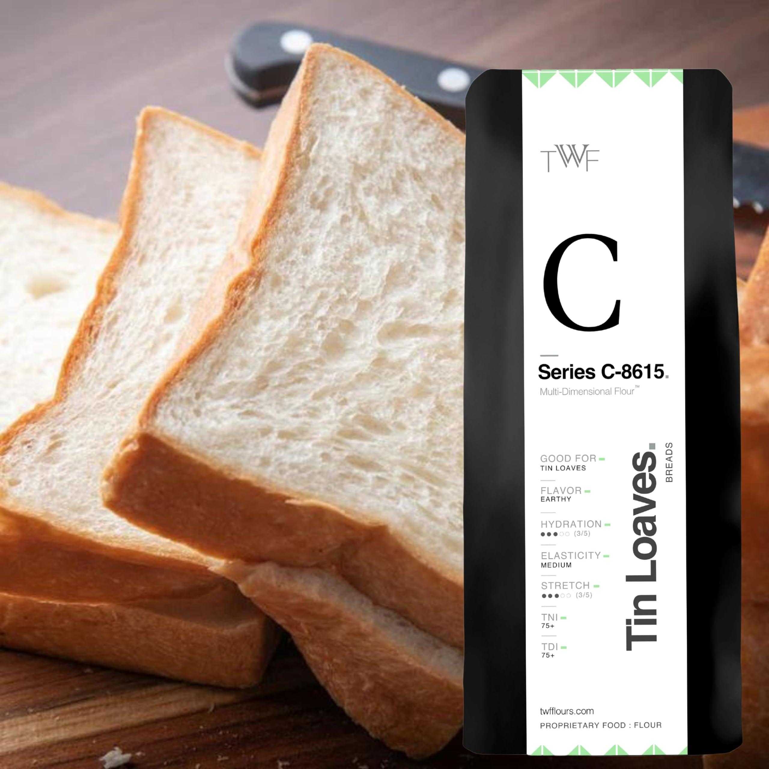 TWF TWF Flour Series C - 8615, 1kg, Unbleached Bread Flour | Tin Loaves - Leavened Breads, Sandwich Breads and Small Bakes  Naan, Buns | Maida and APF alternative
