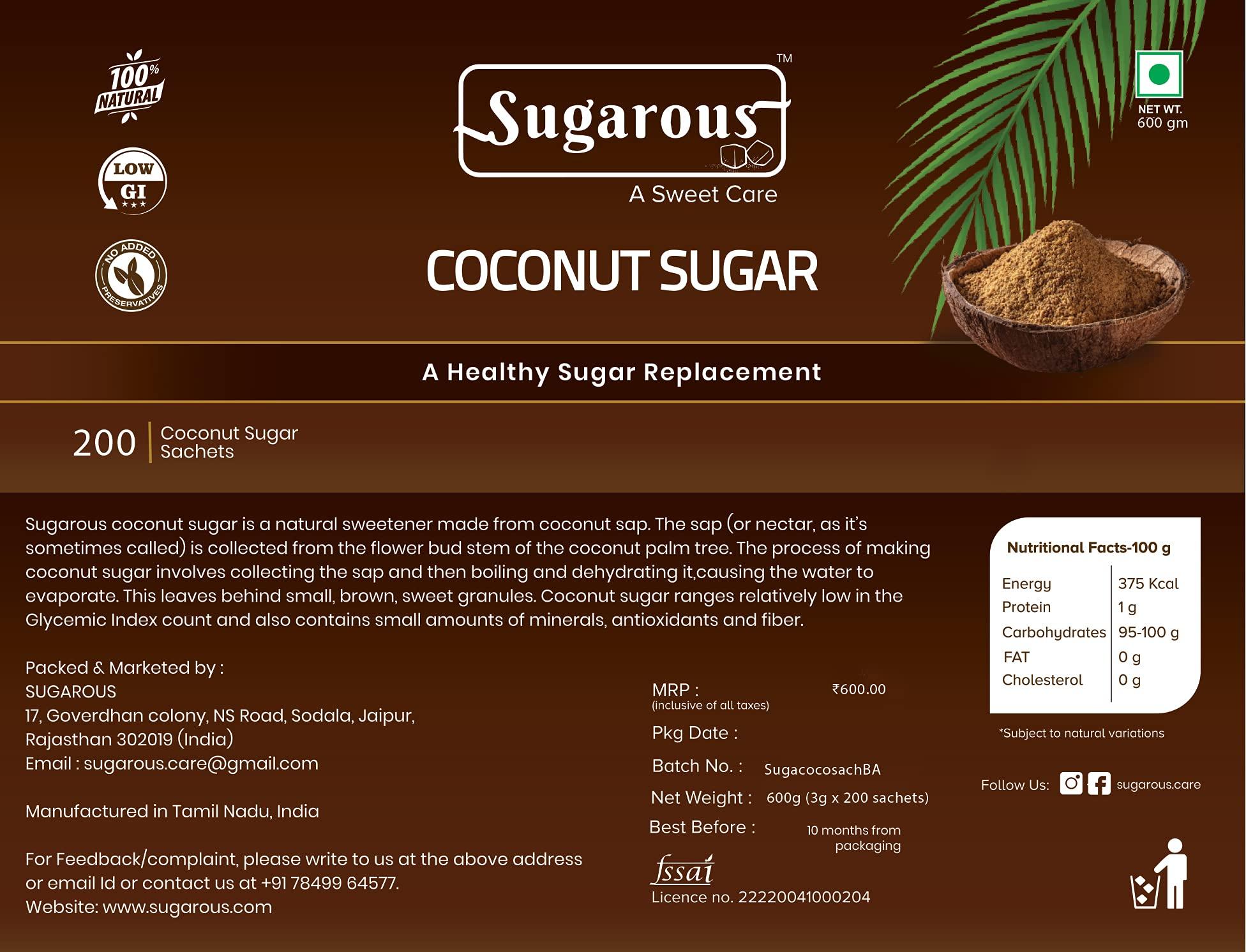 Sugarous Sugarous Coconut Sugar Sachets (200 Sachets)
