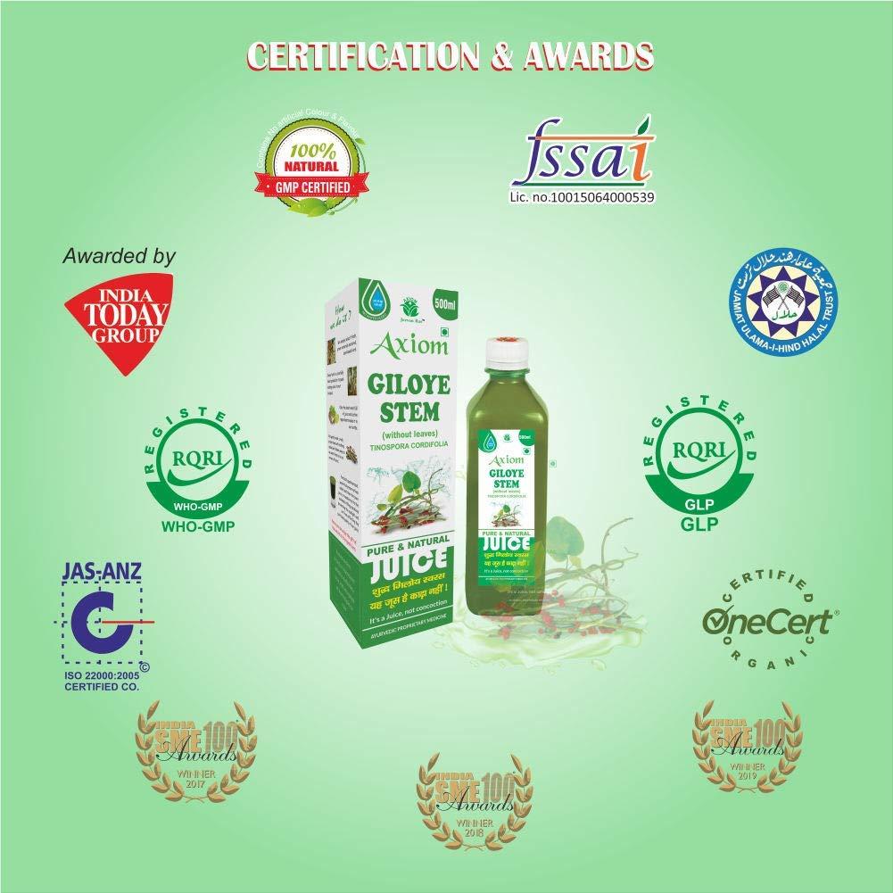 Axiom Axiom Jeevanras Giloye Juice | Helpful in Boost Immunity | Improves Digestion and Boost Metabolism|Treats Chronic Fever - 500ml