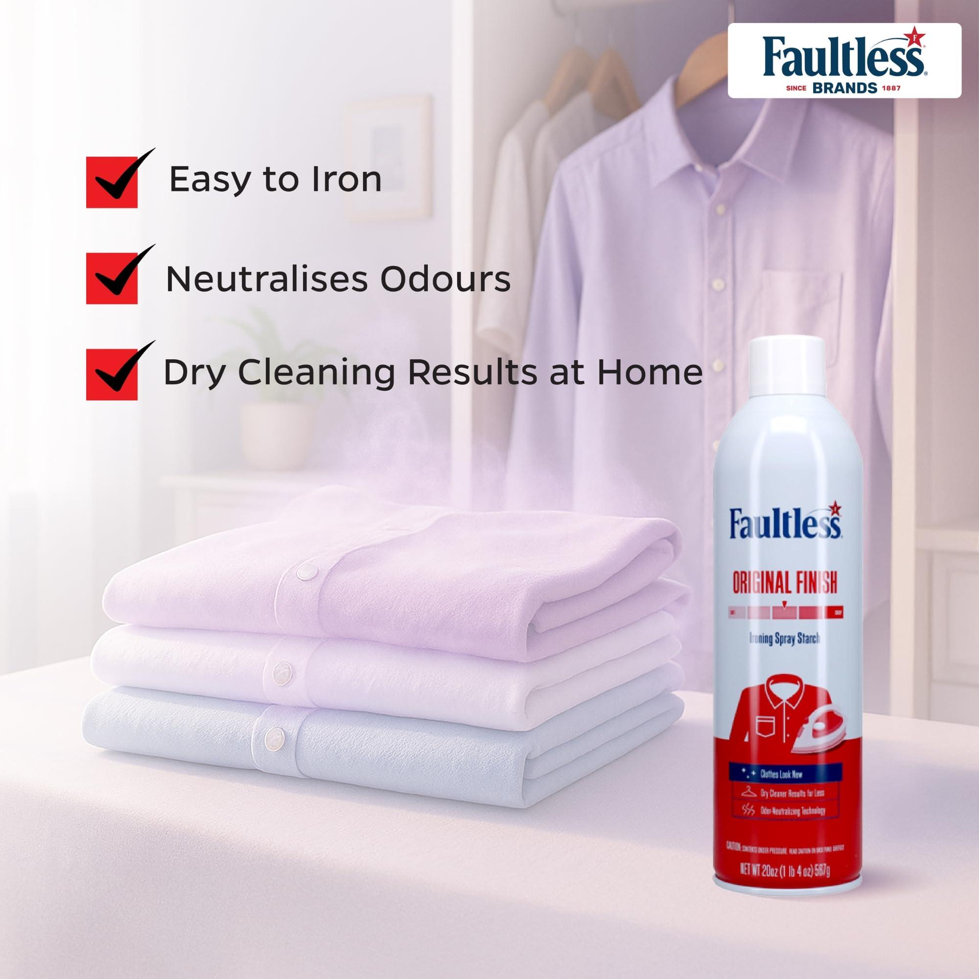 Faultless Faultless Instant fabric stiffener spray for clothes | Wrinkle free instantly | Linen Clothes & Sarees | For All Types Of Clothes | Pack of 01 |