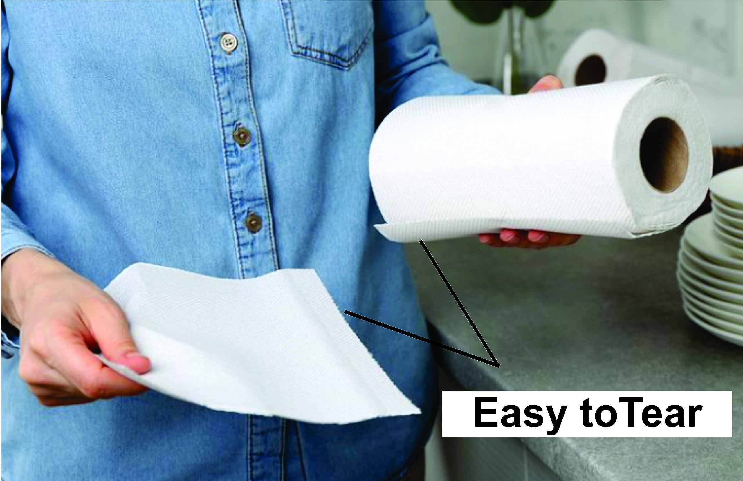 ELIZA Eliza Premium 4 Ply Kitchen Towel Tissue Paper Roll - Pack of (60 Pulls Per Roll 4ply, 60 Sheets)