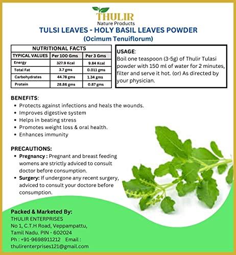 THULIR THULIR Tulsi Leaf Powder | Holy Basil Leaf Powder - 100 Gms| Ocimum Tenuiflorum
