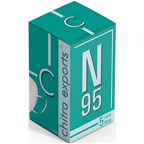 CHITRA EXPORTS CHITRA exports N 95 GREY EAR loop mask reusable, washable, breathable 5 layer mask with EAR loop (Blue, Free Size, Pack of 5)