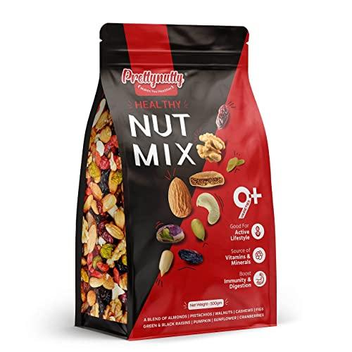 PrettyNutty PrettyNutty Mix Dry Fruits and Nuts, 500g [Almonds, Pistachios, Walnuts, Figs, Pumpkin, Cranberry] Healthy Gift Hamper for Every Occasion Fresh and Healthy Dry Fruits, Seeds & Nuts.