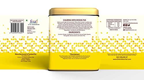 The Indian Chai The Indian Chai - Calming Vata Dosha Tea 200g with Ginger, Mulethi, Ajwain etc for Bloating & Cramping, Helps with Digestion, Helps Reduce Stress, Ayurvedic Herbal Tea