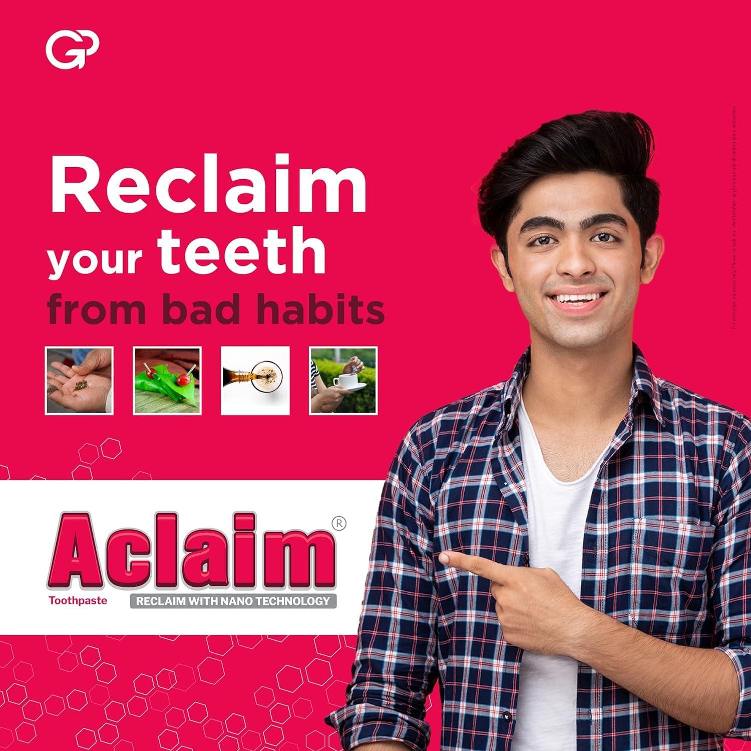 Aclaim Aclaim Toothpaste for Remineralisation | Protect Teeth Enamel | Prevent Tooth Decay | Repair Enamel | Gum Care | Teeth Whitening | Fluoride-free Tooth paste for Complete Oral Care (Pack of 6) 70g each