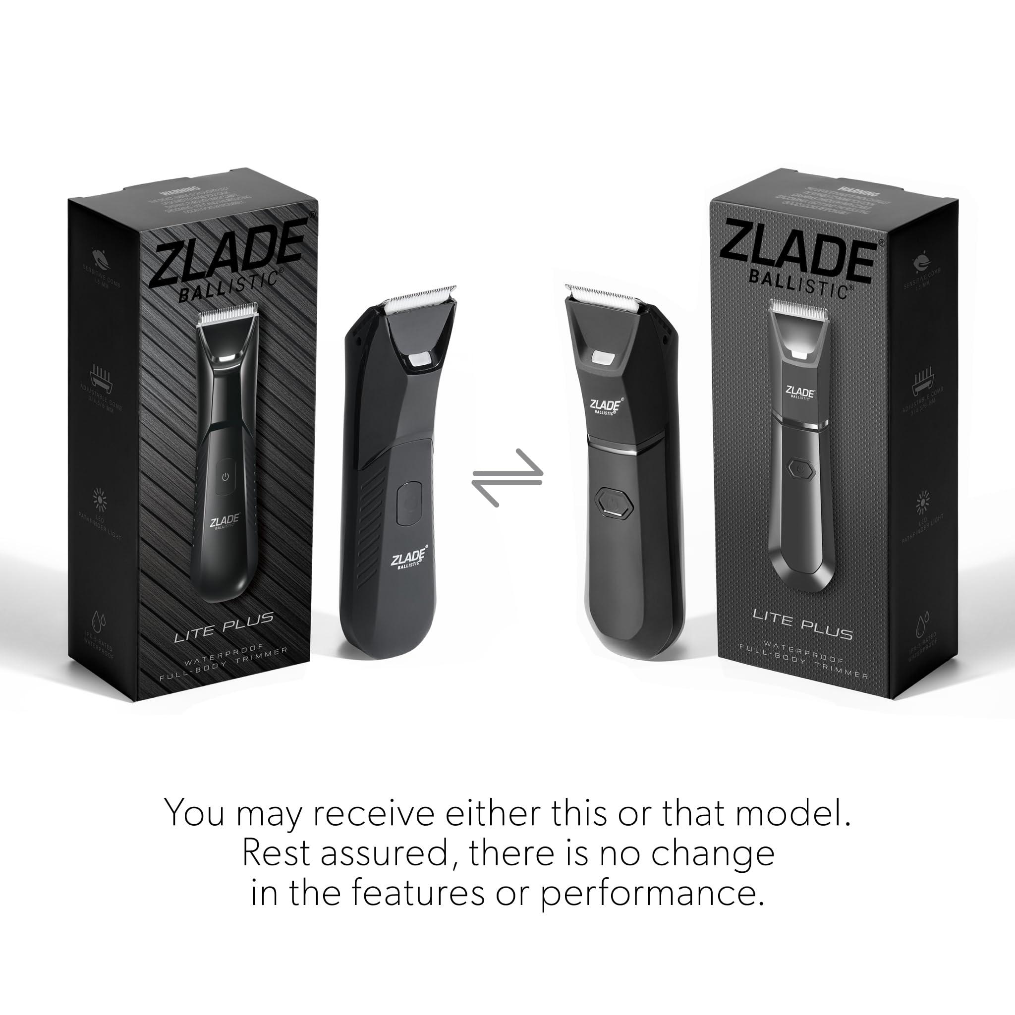 ZLADE Zlade Ballistic LITE PLUS Body Trimmer Men Manscaping, Private Part Shaving, Beard, Pubic Hair Groomer, Waterproof, Rechargeable, Fast Charging, Travel Lock- Color Black